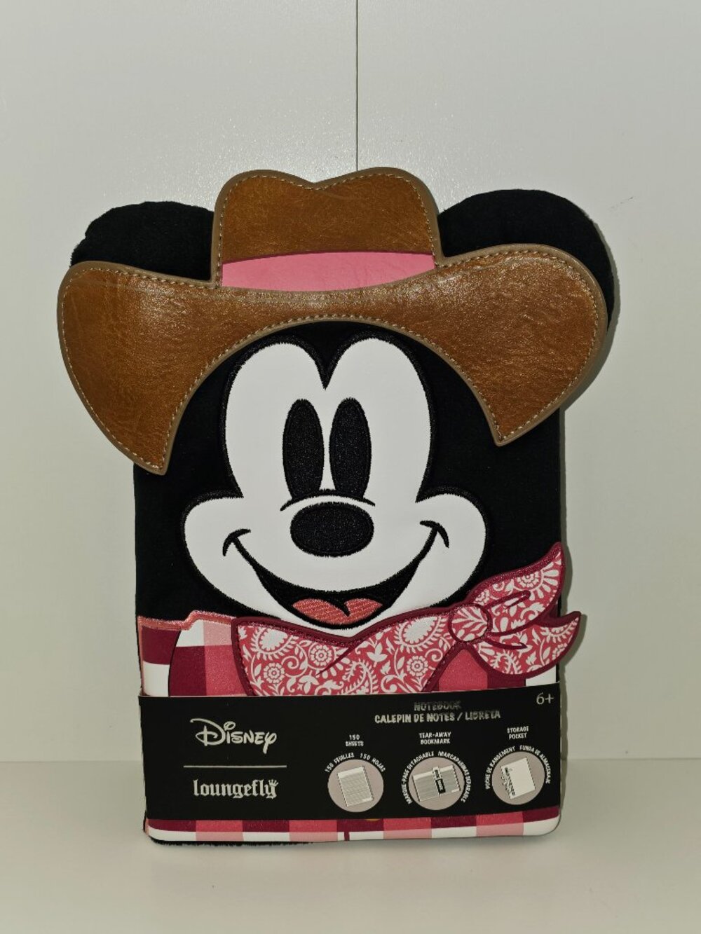 Disney Loungefly Western Mickey Plush Refillable Stationary Notebook Journal